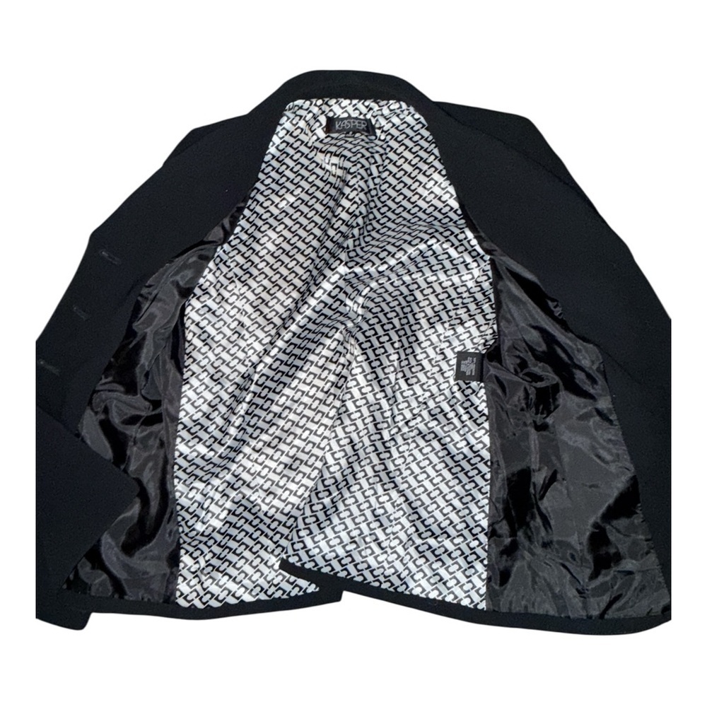 Kasper Black Blazer with Gold Zipper Details - Picture 5 of 6